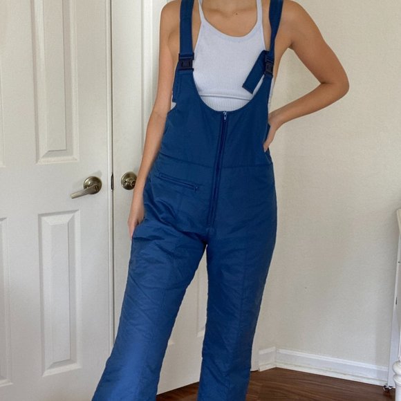 Vintage Navy Blue Snowsuit Snow Pants Jumpsuit - Picture 7 of 11